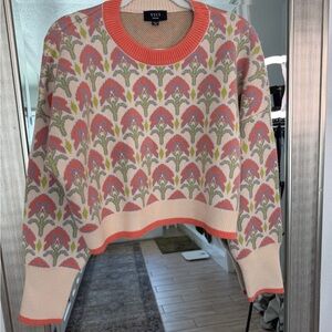Vici Women's Patterned Sweater - Cream and Red